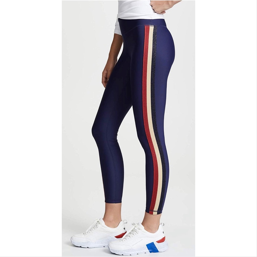 Spiritual Gangster Shimmer Stripe 7/8 High Waisted Legging in Aurora Sky